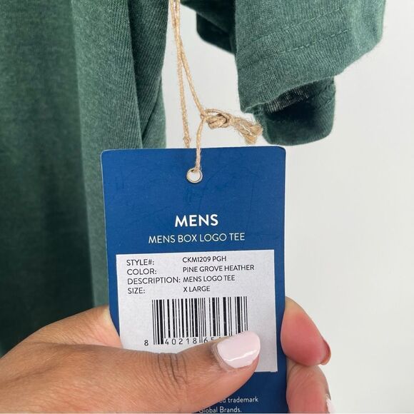 Cherokee Men’s Pine Grove Heather Green Box Logo Tee Size XL - Picture 8 of 9